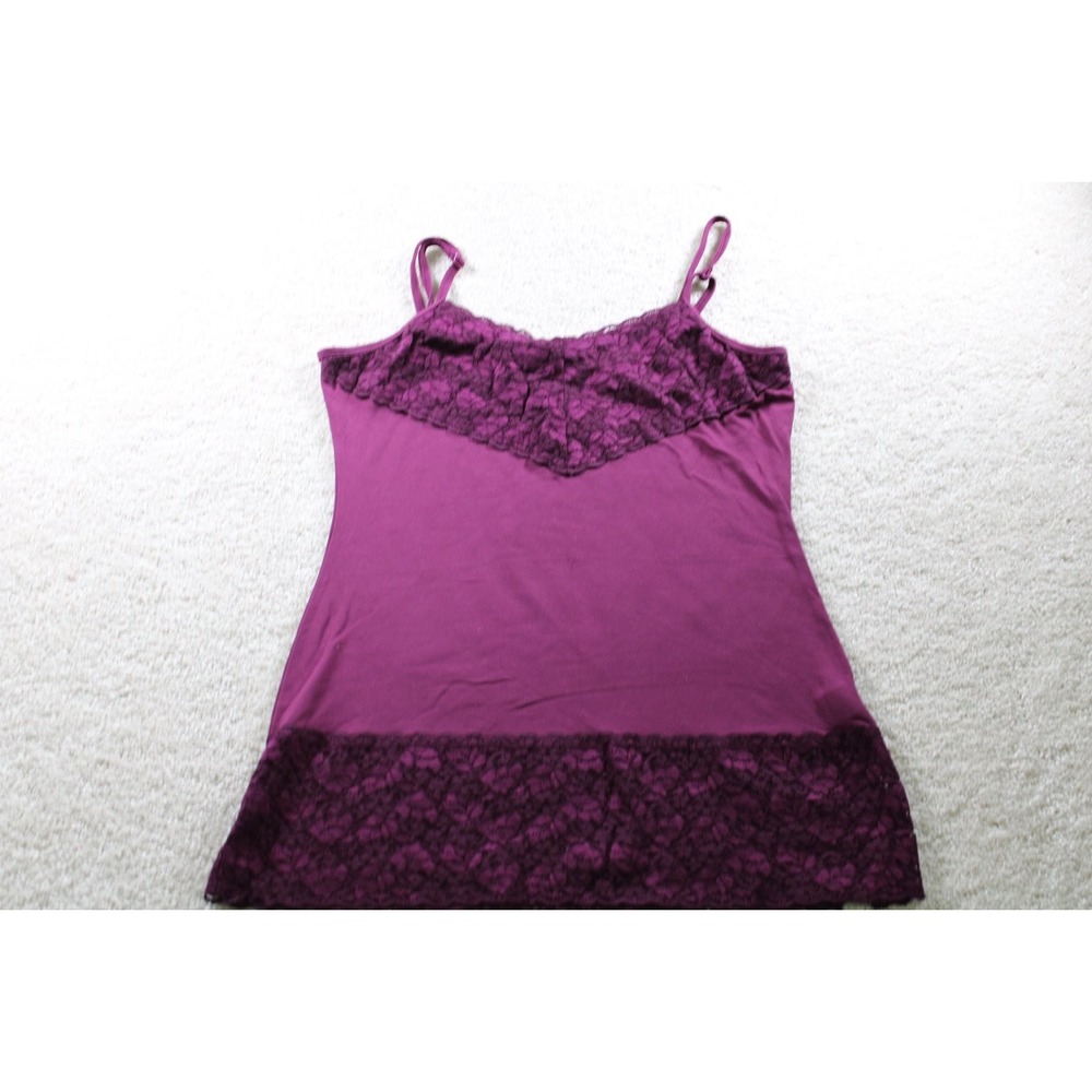 studio Y Womens Purple M Lace Trim Camisole Nylon Spandex Y2K Vamp Elena Gilbert